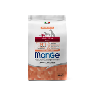 Сухой корм Monge Dog Speciality Line Monoprotein Mini для взрослых собак мелких пород, из лосося с рисом 800 г