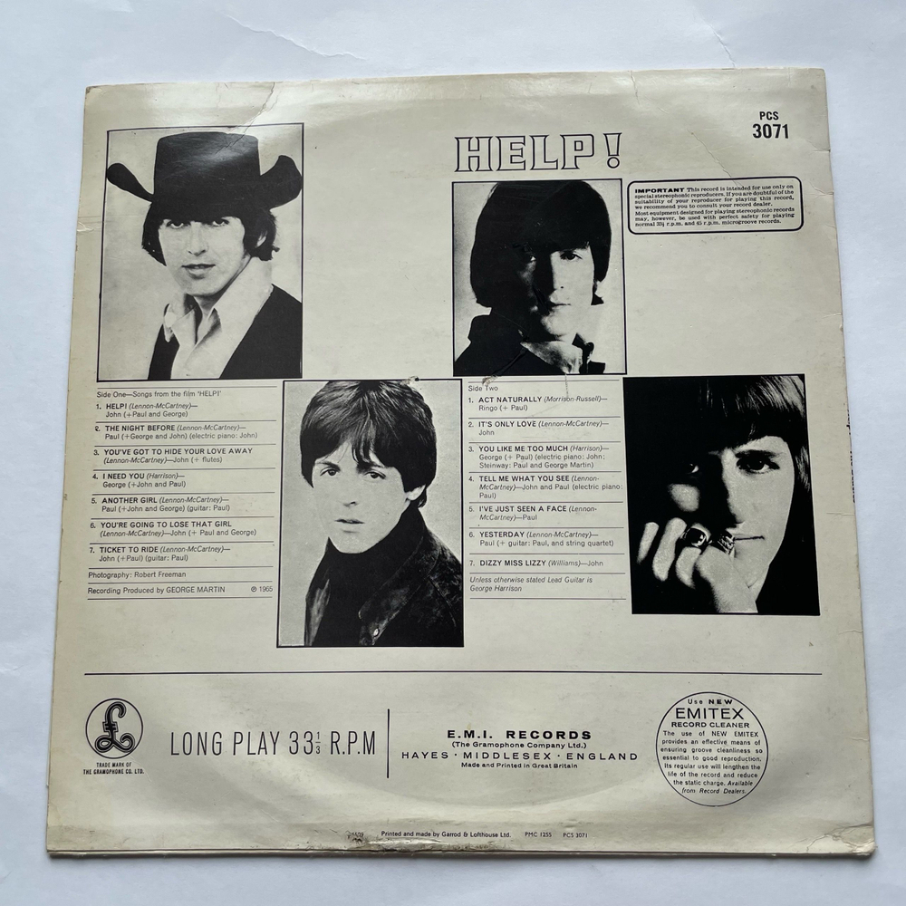 Винтажная виниловая пластинка LP The Beatles Help (Англия 1980)