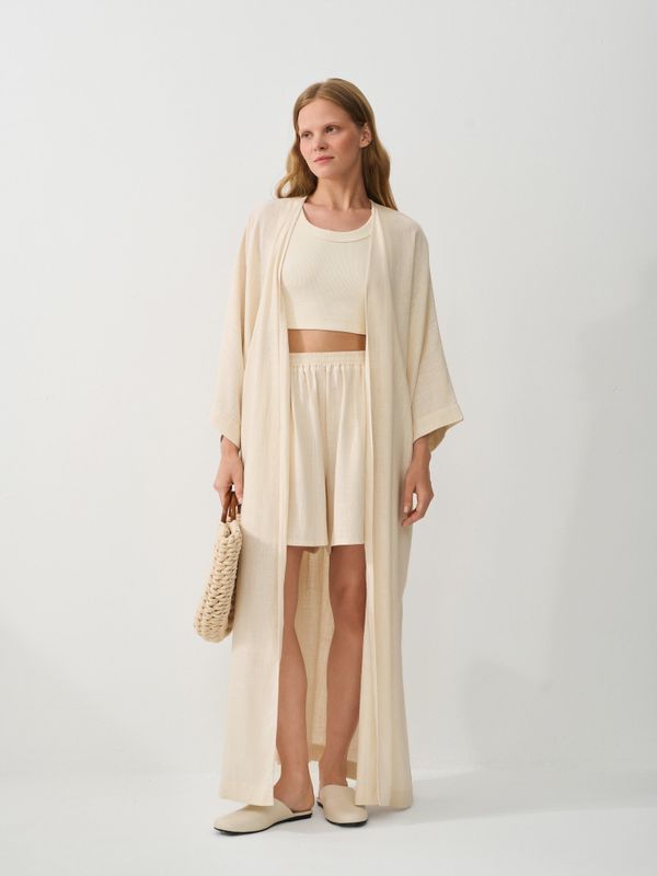 Шорты из смесового льна 