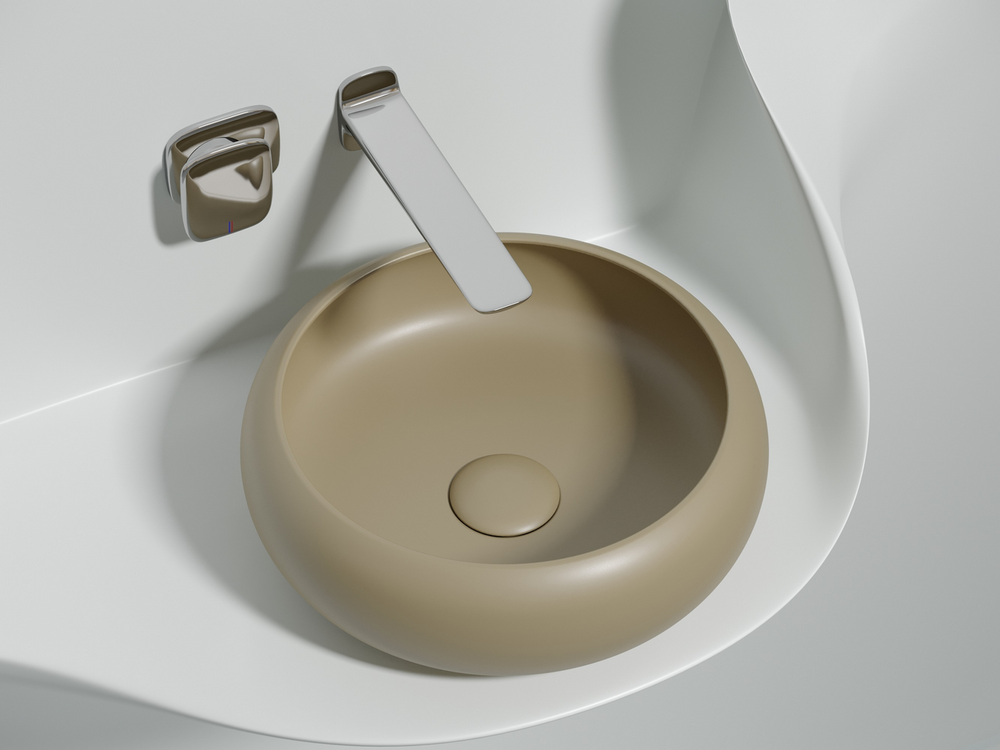 Умывальник чаша накладная круглая (цвет Капучино Матовый) Element 360x360x120мм