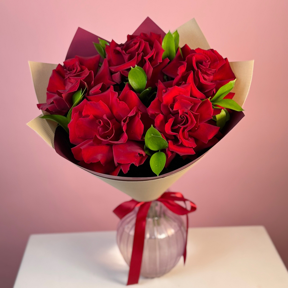 С17920 БУКЕТ ИЗ БОРДОВЫХ ФРАНЦУЗСКИХ РОЗ