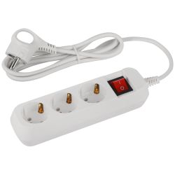 Удлинитель электрический ЭРА UDL-10-315-ES Greenline 3 розетки с заземлением с выключателем 1,5м ПВС 3x0.75мм2