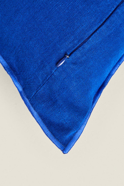 ZARA HOME ЧЕХОЛ НА ПОДУШКУ С ОВЕРЛОКОМ, СИНИЙ