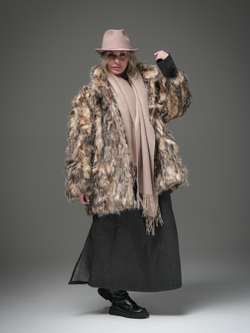 Короткая шуба / натуральный мех опоссум