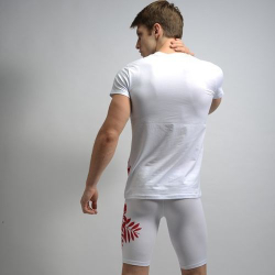 Мужская футболка белая с красным узором Shino White