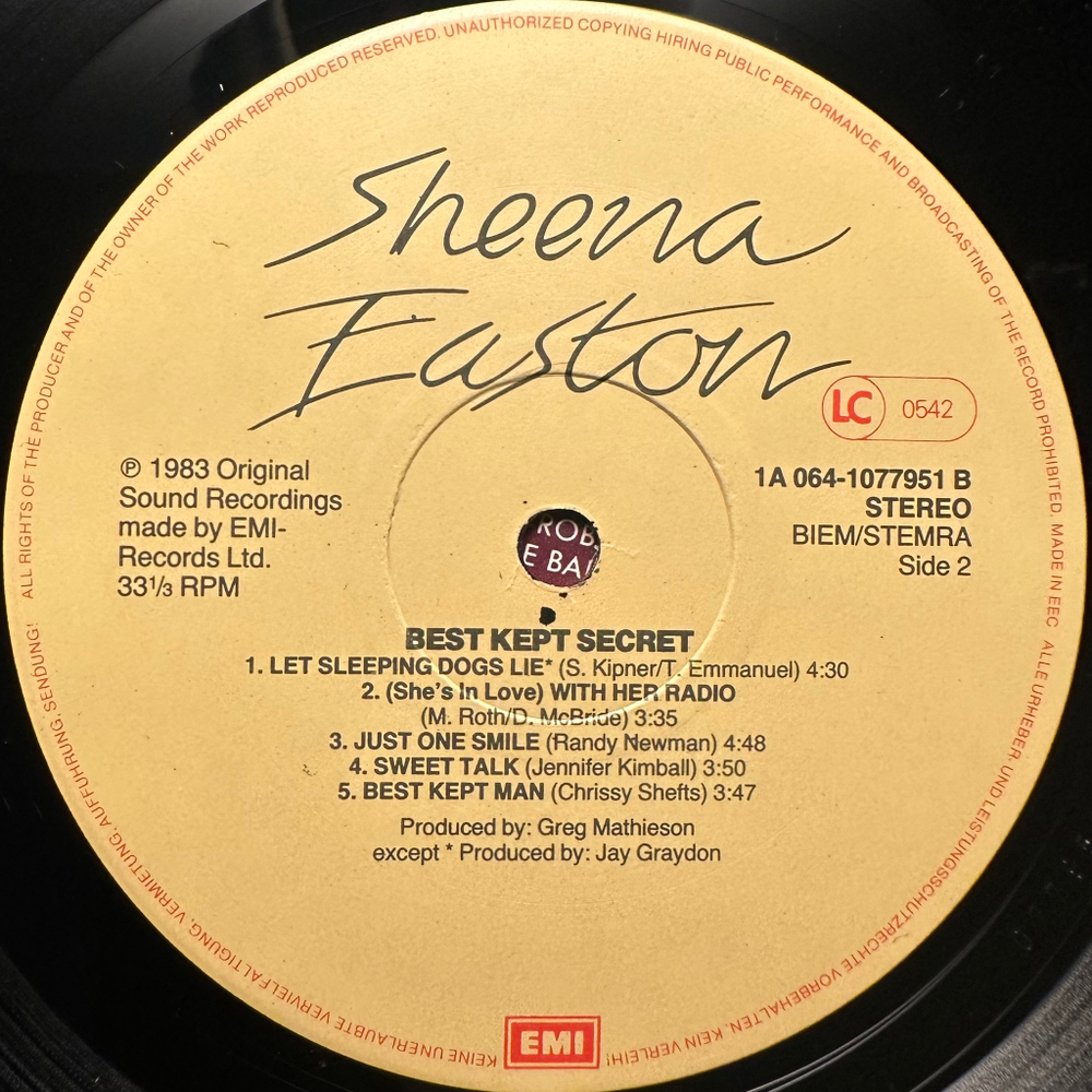 Sheena Easton - Best Kept Secret (Европа 1983г.)