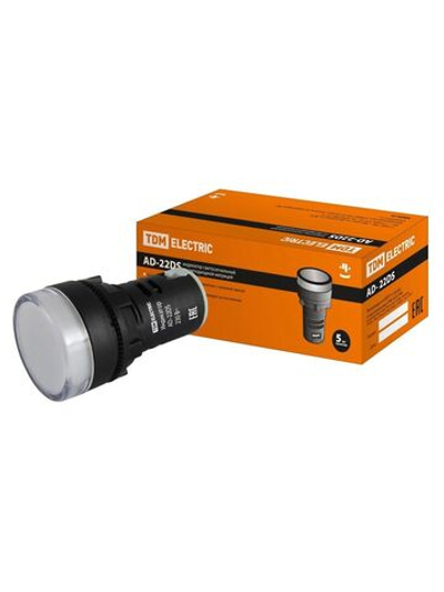 Лампа AD-22DS(LED)матрица d22мм белый 230В TDM