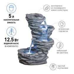 GWXF02637 GREEN APPLE Фонтан Водопад 55,5см