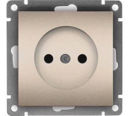 Розетка одноместная "UNIVersal" серия "Афина" б/з, с/у, 16А, 220В, шампань (еврослот) (HU2331)