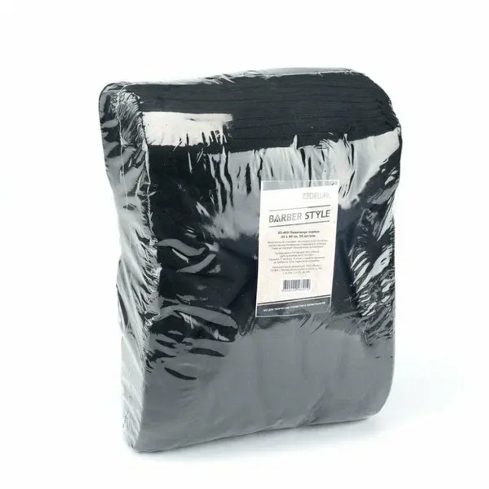 Полотенце черное Barber Style 45х90 см (50 шт) Dewal 05-409