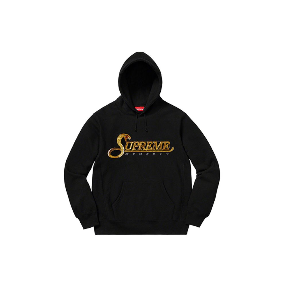 Supreme FW19 Week 8 Sequin Viper Hooded Sweatshirt