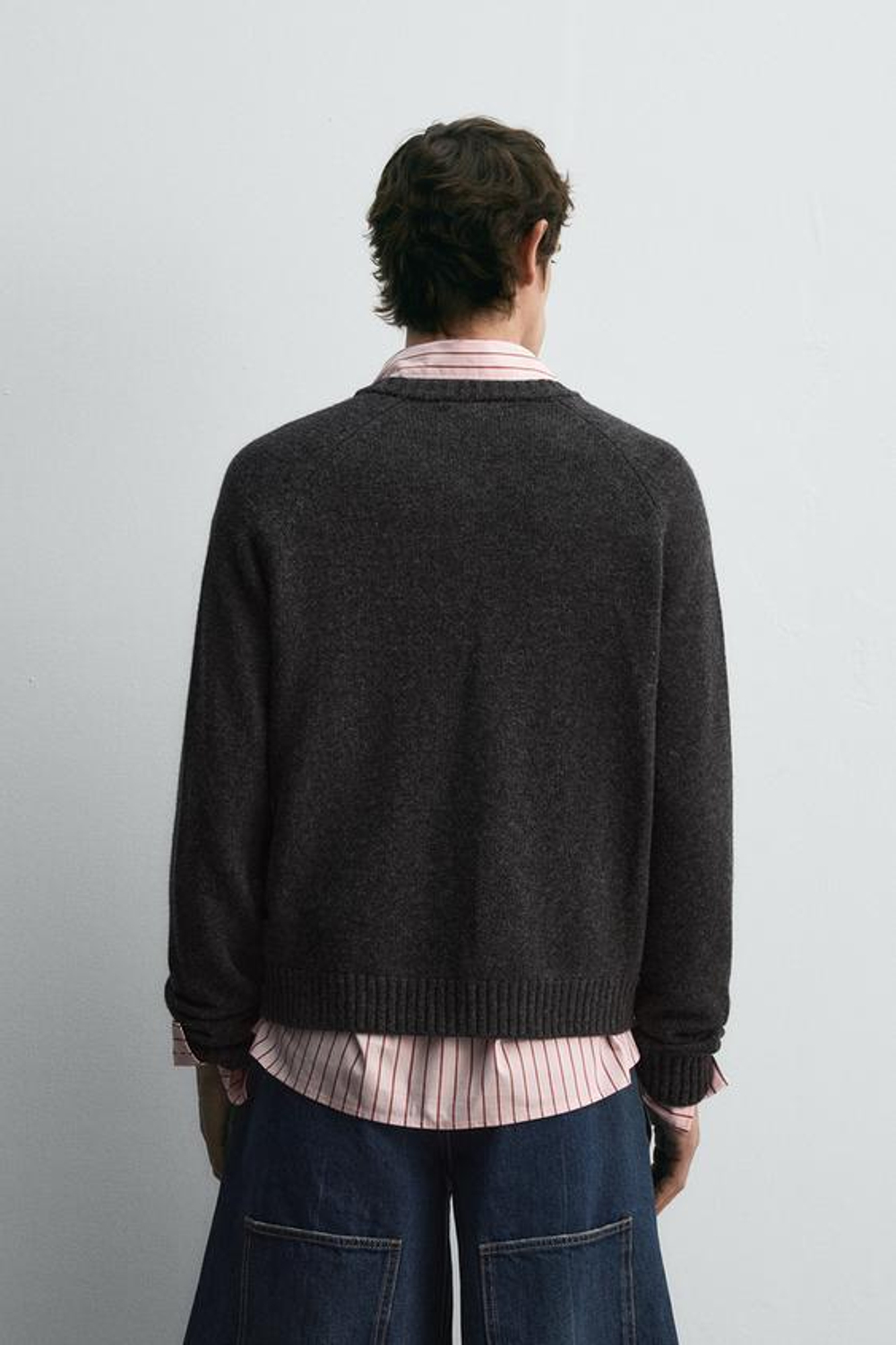 ZARA HARRY LAMBERT X DISNEY ШЕРСТЯНОЙ КАРДИГАН MICKEY MOUSE, УГОЛЬНЫЙ