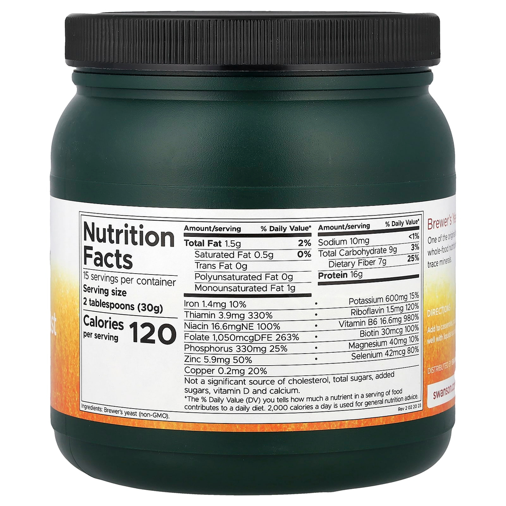 Swanson Vitamins, порошок из пивных дрожжей, 454 г (1 фунт)