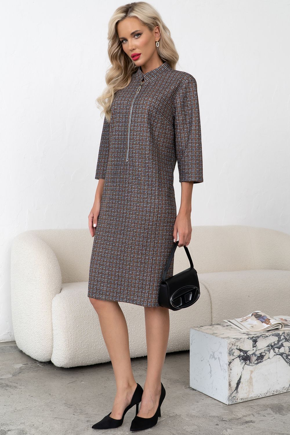 Платье Милана (бежевый/серый) Р11-1248/3 Nikol