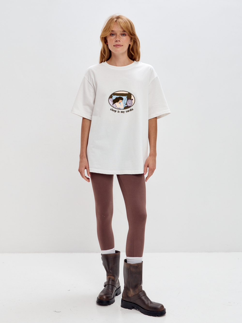 футболка в молочном цвете sleep