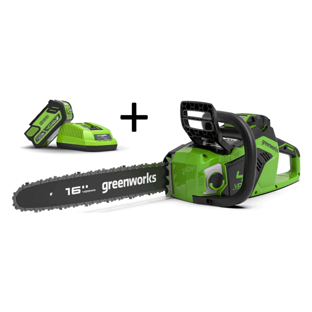 Аккумуляторная цепная пила Greenworks GD40CS18K2 (1 x 2 Ач, ЗУ) 2005807UA