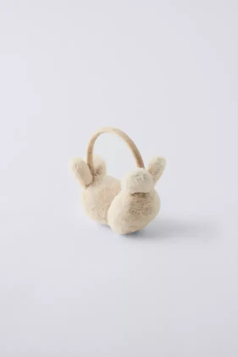 ZARA НАУШНИКИ «ЗАЙЦЫ» ИЗ ИСКУССТВЕННОГО МЕХА, ЭКРЮ