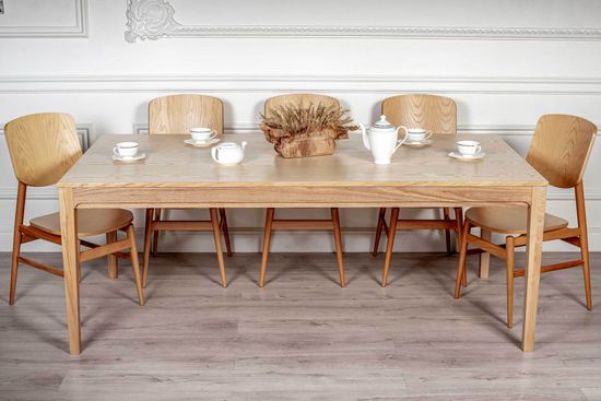 Комплект Стол Berlin 200x100 + 6 стульев VST-V деревянный / Бук натуральный