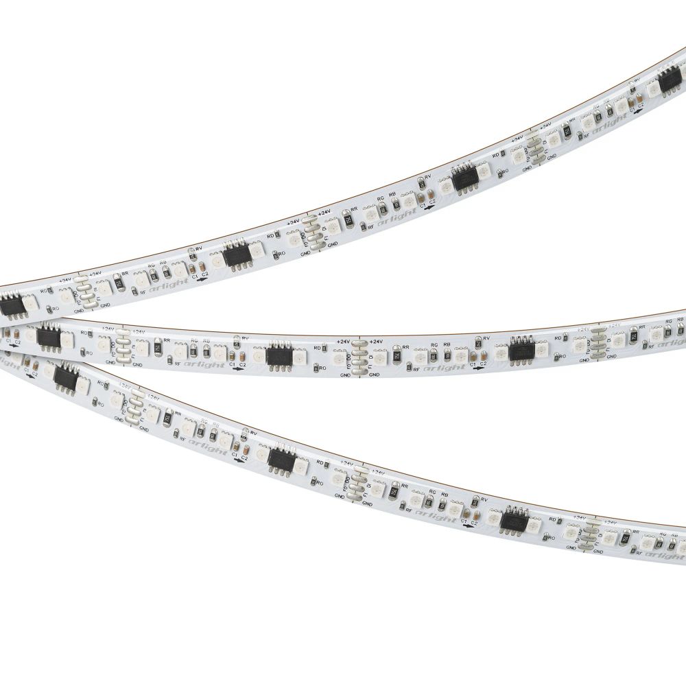 Светодиодная лента герметичная SPI-SE-A120-10mm 24V RGB-PX6-BPT (23 W/m, IP65, 2835, 5m) (Arlight, бегущий огонь) 049451