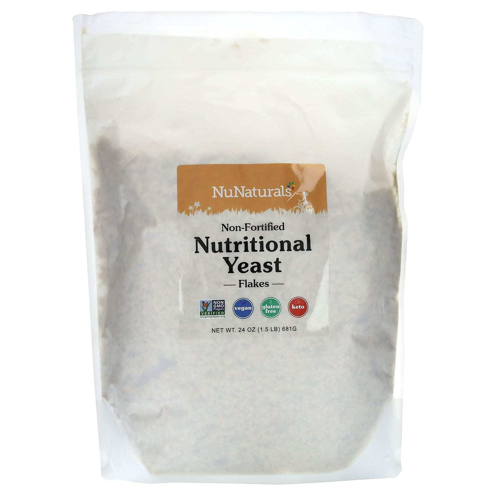 NuNaturals, не обогащенные пищевые дрожжи в хлопьях, 681 г (1,5 фунта)