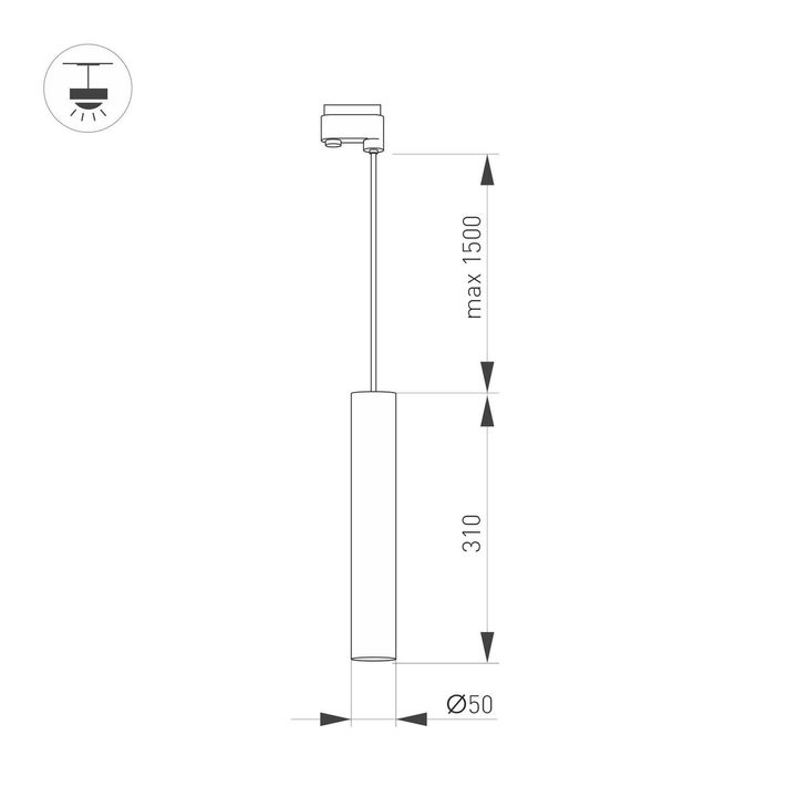 Трековый светодиодный светильник Arlight LGD-Pipe-Track-Hang-4TR-R50-9W Day4000 037424