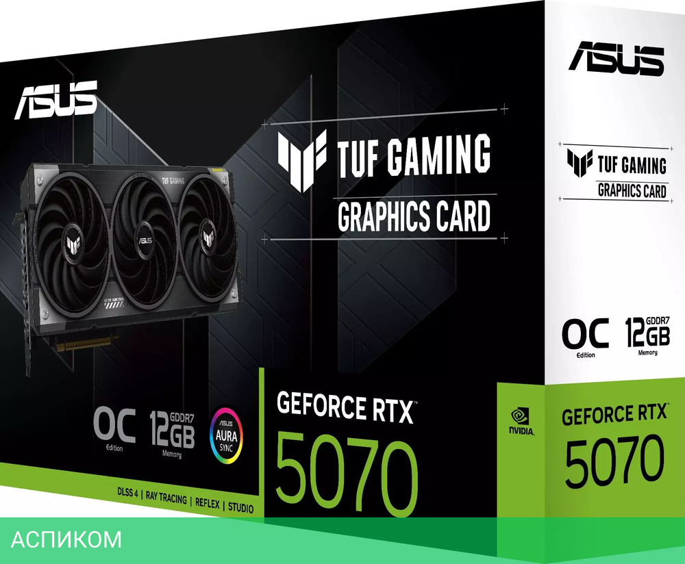 Видеокарта ASUS TUF Gaming GeForce RTX 5070 OC 12GB GDDR7 (90YV0LZ0-M0NA00)