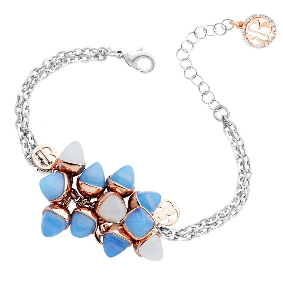 Браслет Boccadamo Caleida Blue XBR869C BL/S с аквамарином, агатом (сапфирином)