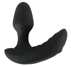 Черный вибростимулятор простаты Butt Plug с функцией расширения - 10,7 см.