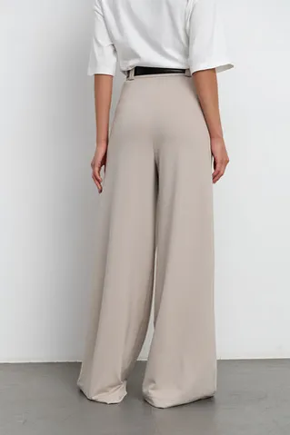 Брюки палаццо бежевого цвета