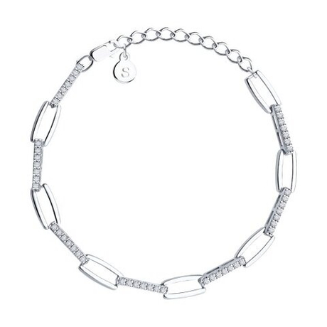 Браслет из серебра с фианитами