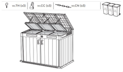 Уличный ящик пластиковый Keter Horizontal Narrow brown 2020 л