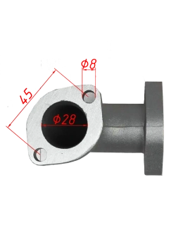 Патрубок карбюратора 28мм металл 125-160см3