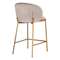 Полубарный стул Coral серо-бежевый велюр с золотыми ножками