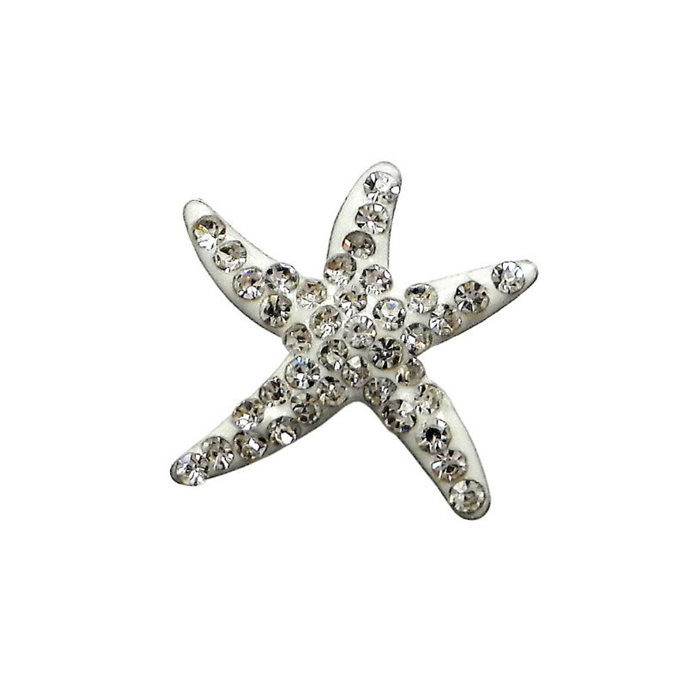 Серьги для ушей BIOJOUX BJT928 Starfish White Crystals 15mm Италия
