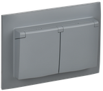SKANDY Розетка 2-местная и крышкой 16А в сборе IP44 SK-R12Gr серый IEK