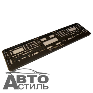 Рамка под номер пластик Черная защелка надпись Серебро - ТОЙОТА\TOYOTA шт 776160