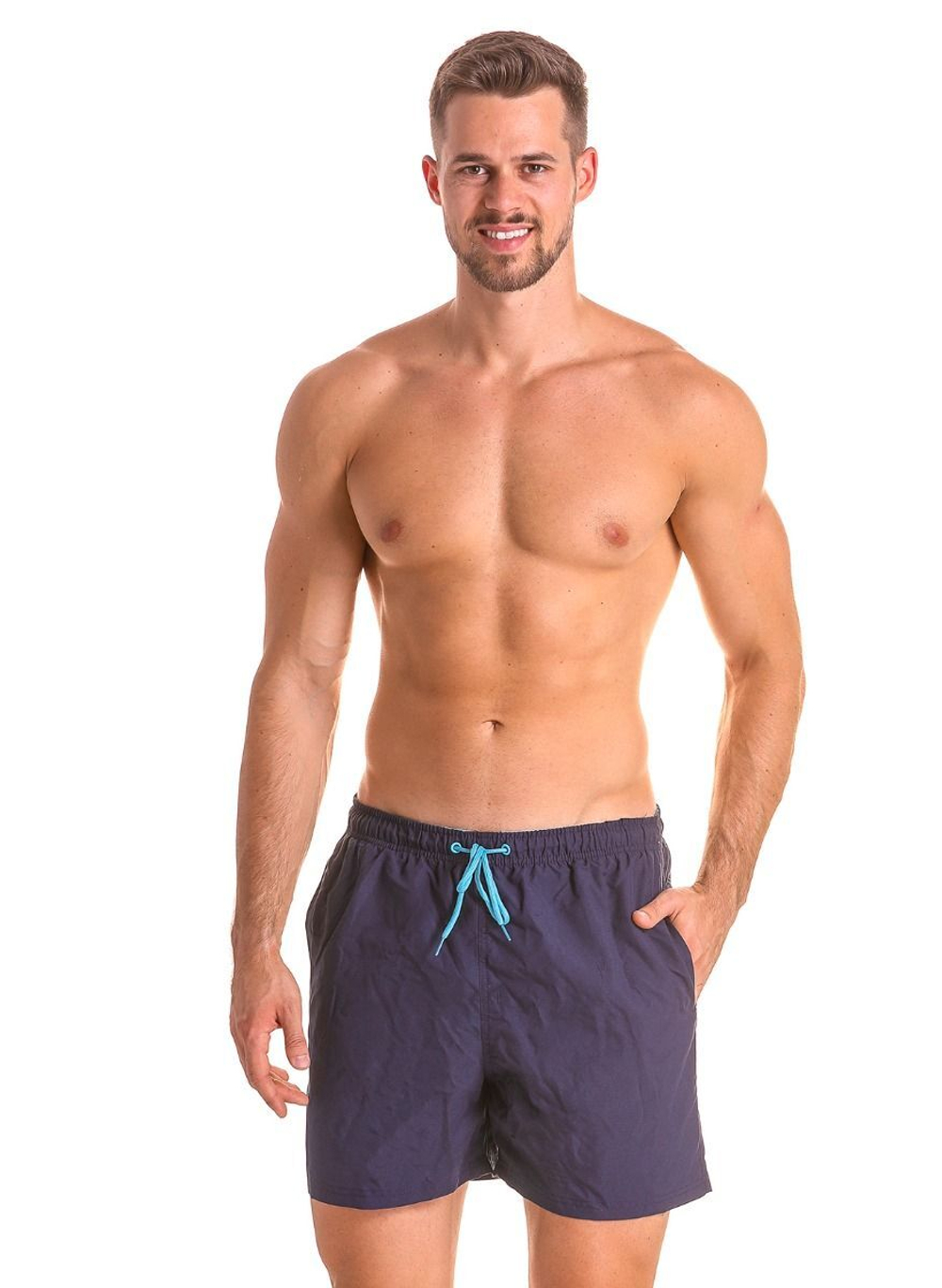 Мужские шорты для плавания и пляжного отдыха (Размер: 4X) (Цвет: темно-синий)