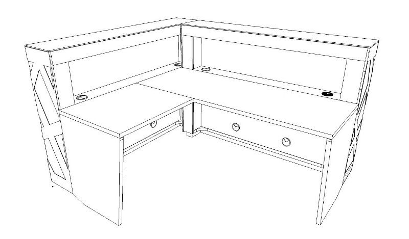 Стойка ресепшн угловая с LED подсветкой