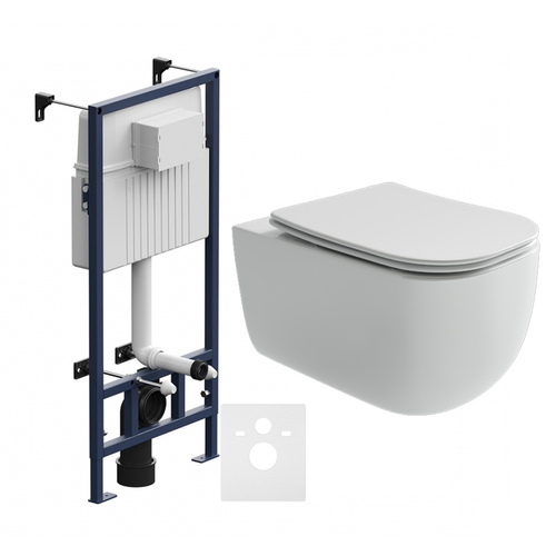 Комплект подвесной безободковый унитаз Ceramica Nova Noel CN3013 с сиденьем микролифт + инсталляция Am.Pm ProC I012707