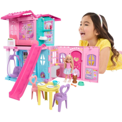 Barbie - Раскладной кукольный домик + кукла Челси + 15 аксессуаров JFW49
