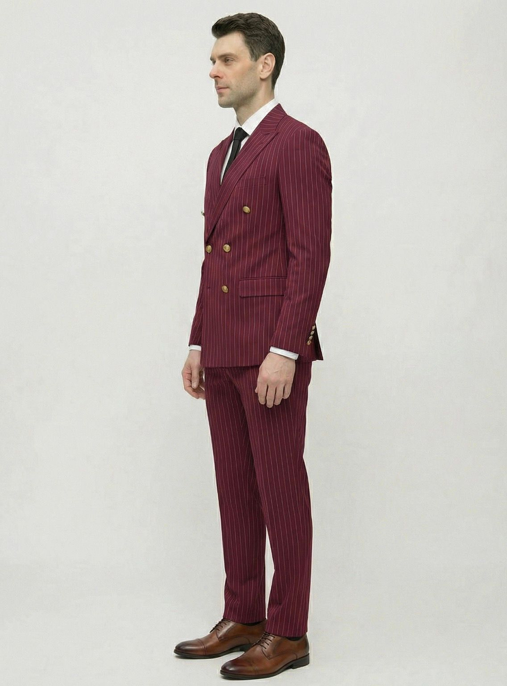 Мужской костюм двубортный (красный) А75