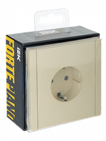 FORTE&PIANO Розетка 1-местная с заземлением с защитными шторками винтовое крепление 16А USB A+C 18Вт FP447 ваниль IEK