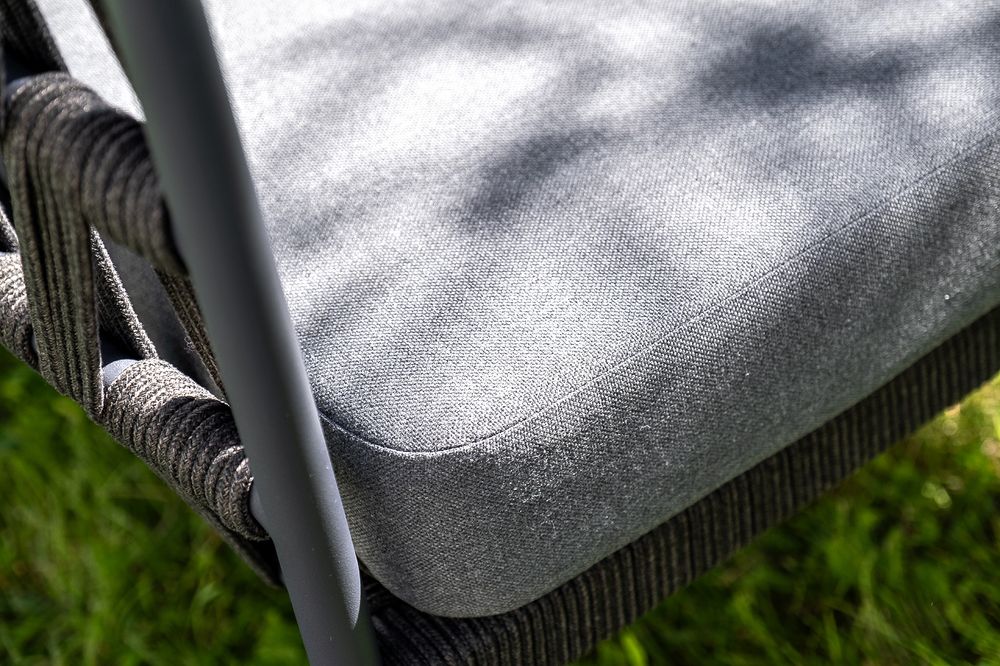 "Диего" лаунж-зона 4-местная плетеная из роупа (веревки), каркас алюминиевый темно-серый, роуп темно-серый