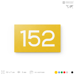 Номер на дверь 152, табличка на дверь для офиса, квартиры, кабинета, аудитории, склада, желтая 120х70 мм, Айдентика Технолоджи