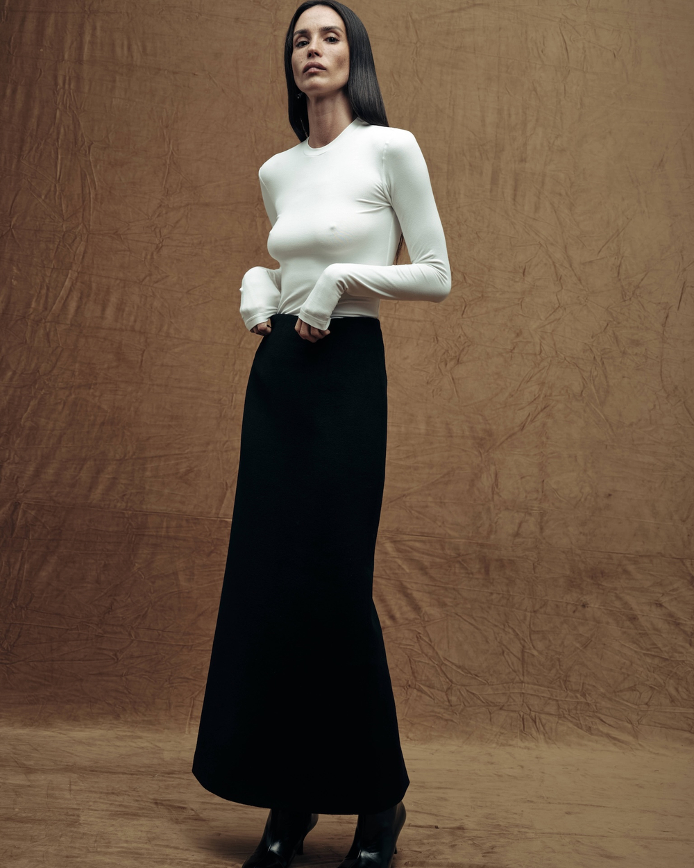 Черная юбка из драпа