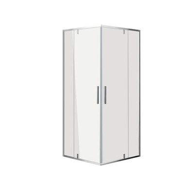 Душевой уголок дверь распашные 100x100 GROSSMAN GR-1010Fo профиль хром стекло прозрачное 6 мм