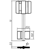 Заготовка сувальдного ключа 14189 BRD2DP (желтый)