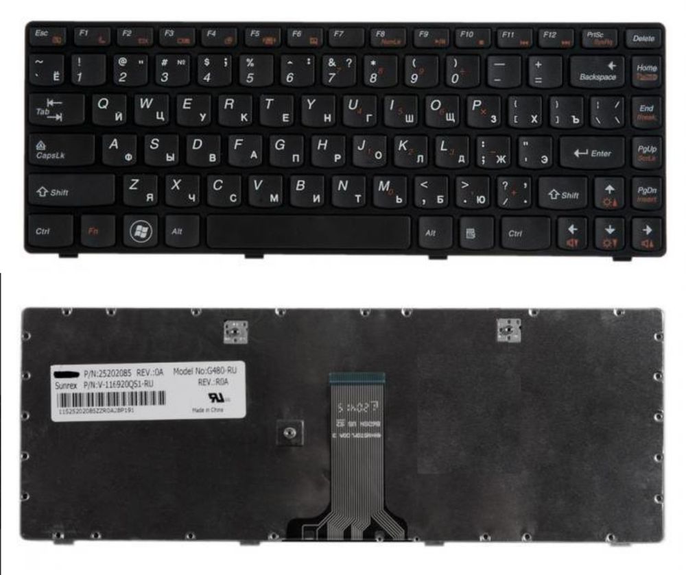 Клавиатура для LENOVO G405G G480 G485 Z380 Z480 Z485 G410 G490 G400 G405 G410