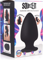 Черная мягкая анальная пробка Squeezable Large Anal Plug - 13,2 см.
