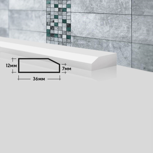 Бордюр акриловый ПБС36*** "BNV" 36*12мм Белый 0,9м на ванну